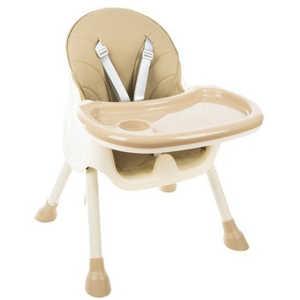 Kruzzel 3 in 1 kinderstoel met 5 punts veiligheidsgordel - feeding chair - beige