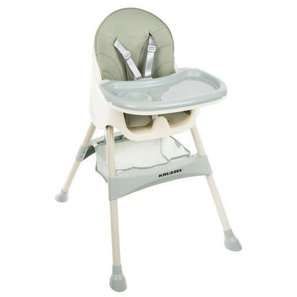 Kruzzel 3 in 1 kinderstoel met 5 punts veiligheidsgordel - feeding chair - licht groen