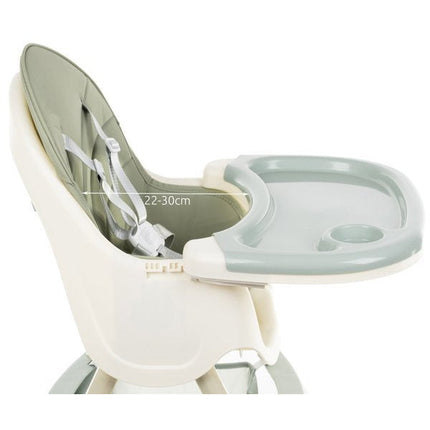 Kruzzel 3 in 1 kinderstoel met 5 punts veiligheidsgordel - feeding chair - licht groen