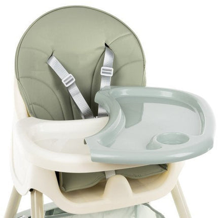 Kruzzel 3 in 1 kinderstoel met 5 punts veiligheidsgordel - feeding chair - licht groen