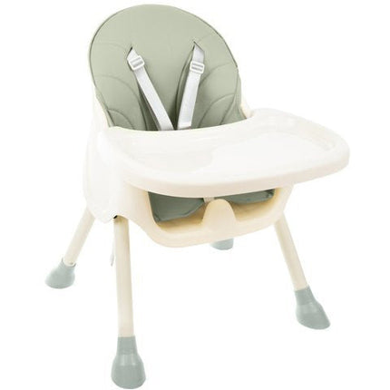 Kruzzel 3 in 1 kinderstoel met 5 punts veiligheidsgordel - feeding chair - licht groen