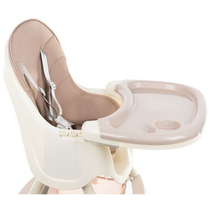 Kruzzel 3 in 1 kinderstoel met 5 punts veiligheidsgordel - feeding chair -  licht roze