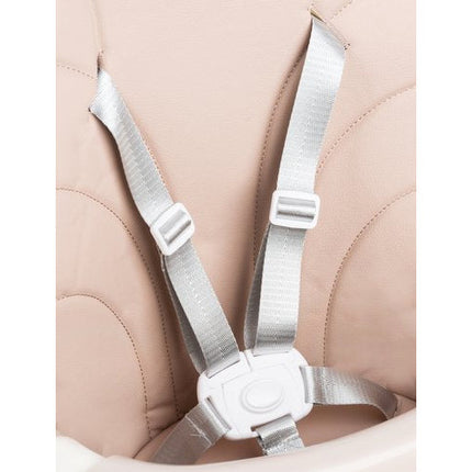 Kruzzel 3 in 1 kinderstoel met 5 punts veiligheidsgordel - feeding chair -  licht roze