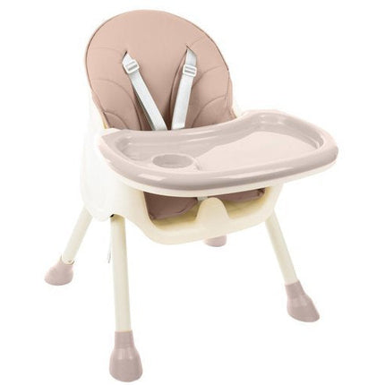 Kruzzel 3 in 1 kinderstoel met 5 punts veiligheidsgordel - feeding chair -  licht roze