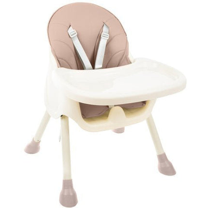 Kruzzel 3 in 1 kinderstoel met 5 punts veiligheidsgordel - feeding chair -  licht roze