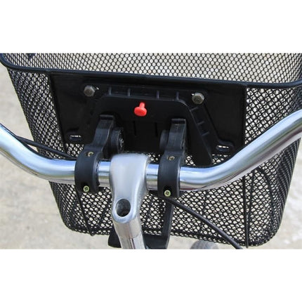 Metalen afneembare stuur fietsmand inclusief bevestigingssysteem voor op de fiets 33 x 25 x 23 cm zwart