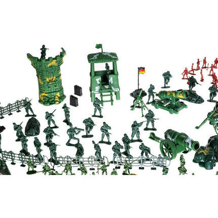 XXL Leger speelset 300 stuks incl tanks, vliegtuigen en gebouwen - Soldaten speelgoed - Soldaat set