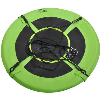Malatec nest schommel buitenspeelgoed 100cm belasting 100-120 KG groen/zwart