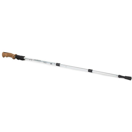 Energia nordic walking wandelstokken set van 2 - handvat van kurk - 65 cm tot 135 cm zilver