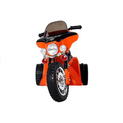 Elektrische politie chopper - trike - motor voor kinderen tot 25kg max 1-3 km/h oranje