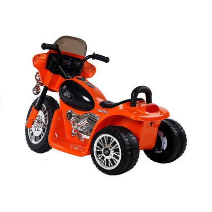 Elektrische politie chopper - trike - motor voor kinderen tot 25kg max 1-3 km/h oranje