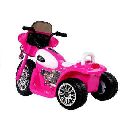 Elektrische politie chopper - trike - motor voor kinderen tot 25kg max 1-3 km/h roze