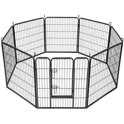 Malatec professionele multifunctionele honden ren met 6 delen van 80 x 80 cm - speelren - bench - hondenhek - afscheiding hek grijs