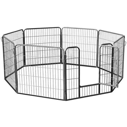 Malatec professionele multifunctionele honden ren met 6 delen van 80 x 80 cm - speelren - bench - hondenhek - afscheiding hek grijs