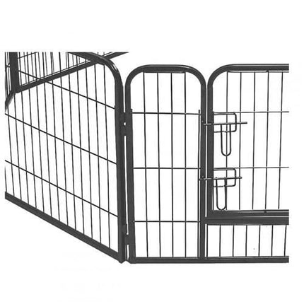 Malatec professionele multifunctionele honden ren met 6 delen van 80 x 80 cm - speelren - bench - hondenhek - afscheiding hek grijs