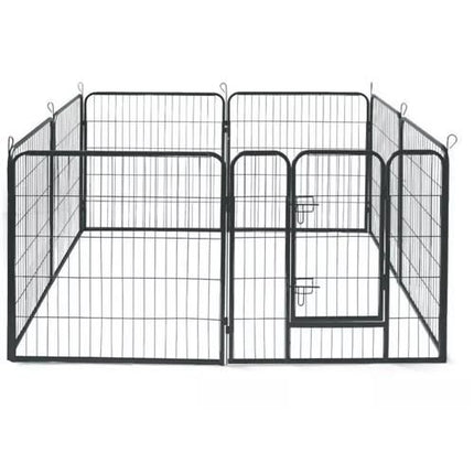 Malatec professionele multifunctionele honden ren met 6 delen van 80 x 80 cm - speelren - bench - hondenhek - afscheiding hek grijs