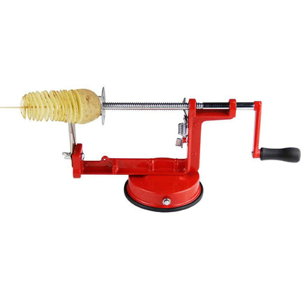 Potato twister spiraal aardappelsnijder / chips maker RVS rood