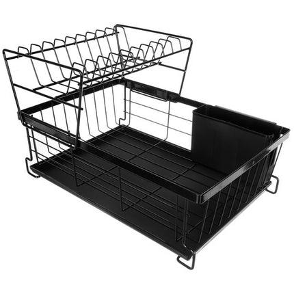 Metalen afdruiprek voor het laten drogen van de afwas 43 x 29 x 27 cm zwart