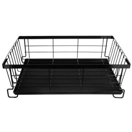 Metalen afdruiprek voor het laten drogen van de afwas 43 x 29 x 27 cm zwart