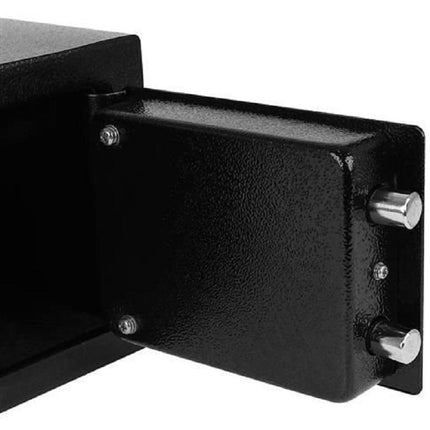 Mechanische stalen kluis met sleutels 23 x 17 x 17cm zwart
