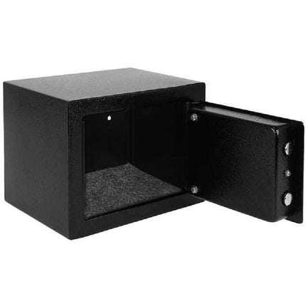 Mechanische stalen kluis met sleutels 23 x 17 x 17cm zwart