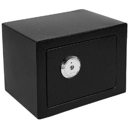 Mechanische stalen kluis met sleutels 23 x 17 x 17cm zwart
