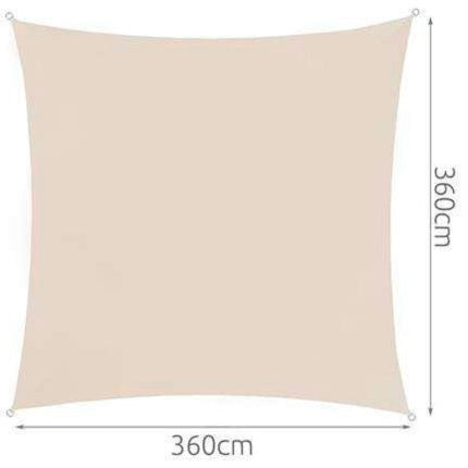 Malatec waterproof schaduwdoek beige UV bestendig  3.6 x 3.6 m