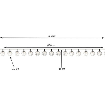 Iso trade buiten tuinverlichting - 6 meter zonne-energie - solar - tuindecoratie - ip65 - multi color - buitenlamp - sfeerverlichting - 30 lichtpunten