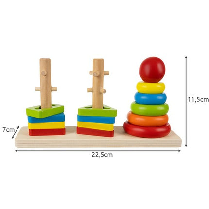 Kruzzel houten blokken sorteerder puzzel voor kinderen 7 x 22.5 x 11.5 cm