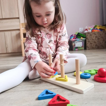 Kruzzel houten blokken sorteerder puzzel voor kinderen 7 x 22.5 x 11.5 cm