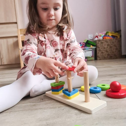 Kruzzel houten blokken sorteerder puzzel voor kinderen 7 x 22.5 x 11.5 cm