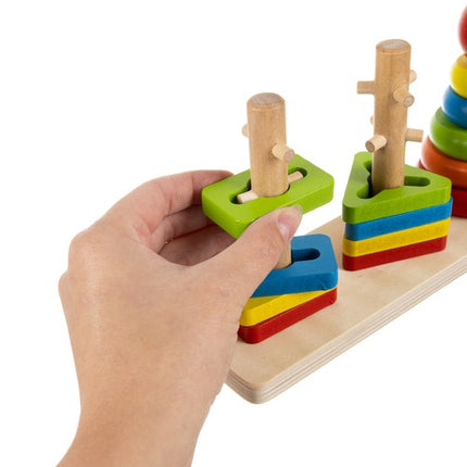 Kruzzel houten blokken sorteerder puzzel voor kinderen 7 x 22.5 x 11.5 cm