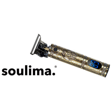 Soulima barber old school design haar en baard trimmer goudkleurig