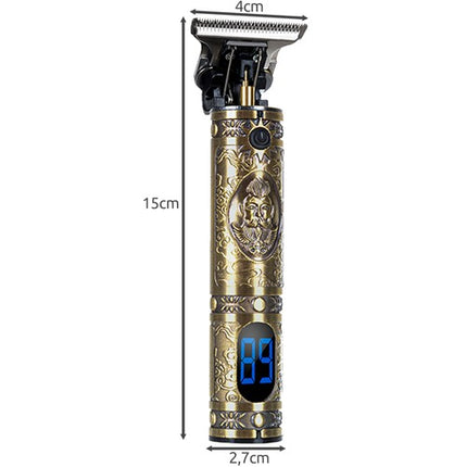 Soulima barber old school design haar en baard trimmer goudkleurig