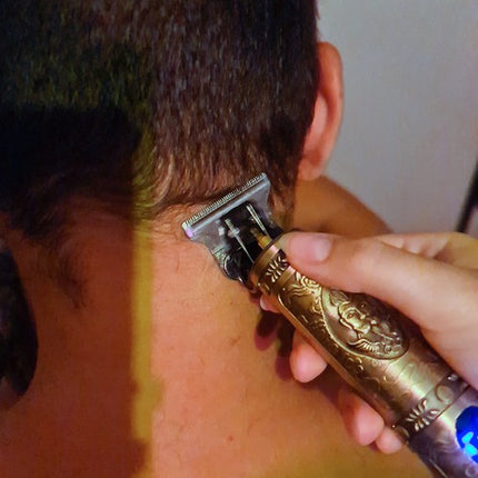Soulima barber old school design haar en baard trimmer goudkleurig