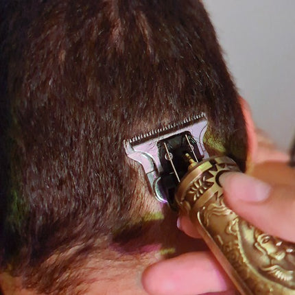 Soulima barber old school design haar en baard trimmer goudkleurig