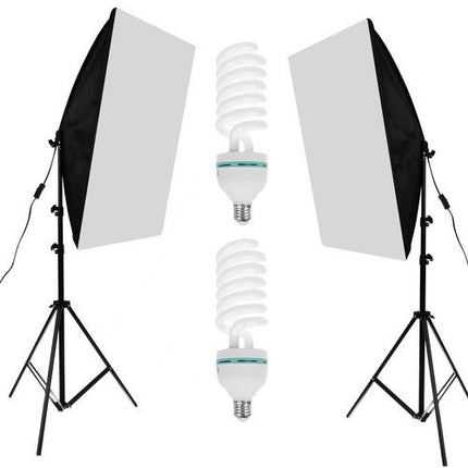 Softbox studiolamp set van 2 fotografie lampen met statief