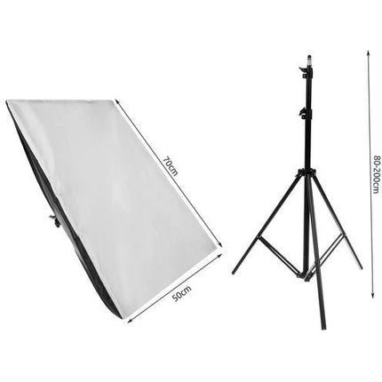 Softbox studiolamp set van 2 fotografie lampen met statief