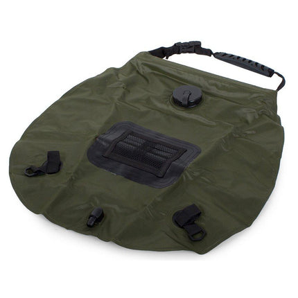 Camping douche waterzak met temperatuurmeter legergroen 20L