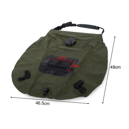 Camping douche waterzak met temperatuurmeter legergroen 20L