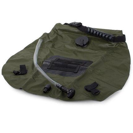 Camping douche waterzak met temperatuurmeter legergroen 20L