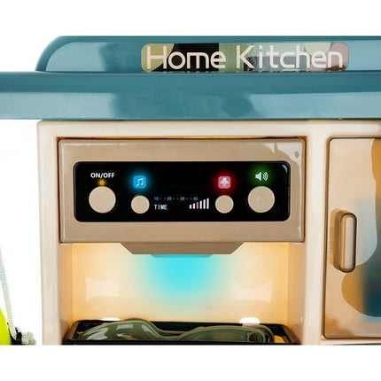Luxe kunststof speelgoed keuken 43-delig met licht, geluid, stoom en water - Met gratis accessoires 72 x 51.5 x 23.5 cm blauw
