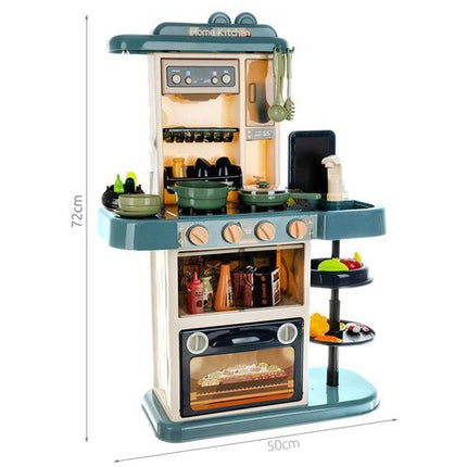 Luxe kunststof speelgoed keuken 43-delig met licht, geluid, stoom en water - Met gratis accessoires 72 x 51.5 x 23.5 cm blauw