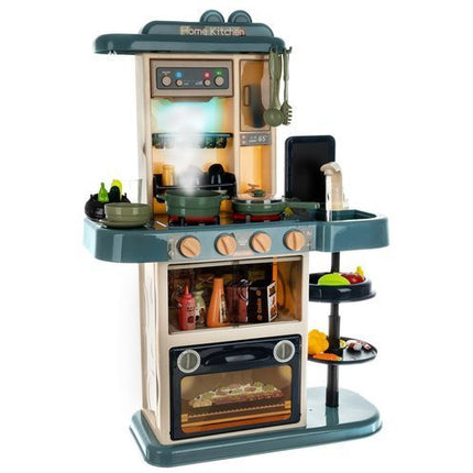 Luxe kunststof speelgoed keuken 43-delig met licht, geluid, stoom en water - Met gratis accessoires 72 x 51.5 x 23.5 cm blauw