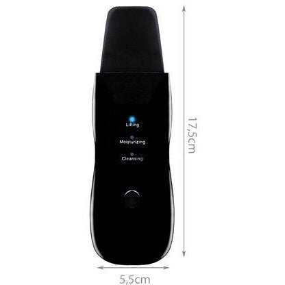 Beautylushh 5 in 1 ultrasonic gezichtsreiniger en scrub zwart
