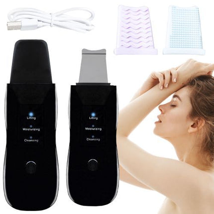 Beautylushh 5 in 1 ultrasonic gezichtsreiniger en scrub zwart