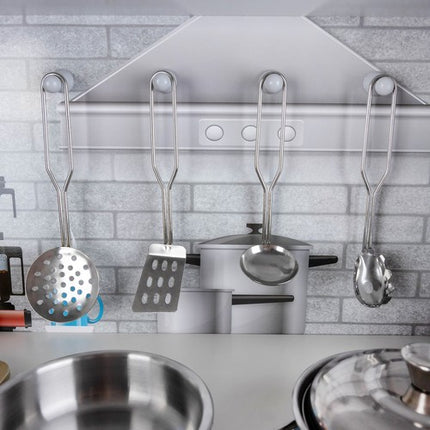 Kruzzel luxe houten speelgoed keuken met licht en geluid - Met gratis accessoires 80 x 80.5 x 24 cm wit/goud