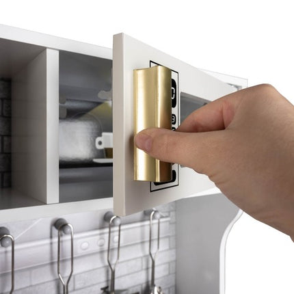Kruzzel luxe houten speelgoed keuken met licht en geluid - Met gratis accessoires 80 x 80.5 x 24 cm wit/goud