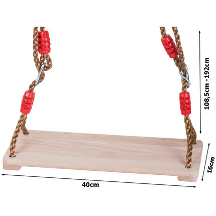 Tuinschommel voor kinderen / kinderschommel 40 x 16 cm - Speelgoedschommel met touwen - MAX 100kg - Afmeting schommel 40 x 16cm