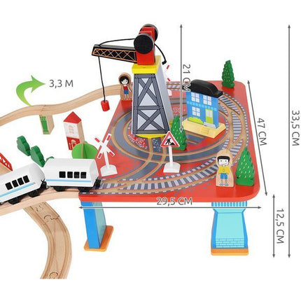 Kruzzel Houten Speelgoed treinset 88 delig met elektrische Trein - Treinspeelgoed
